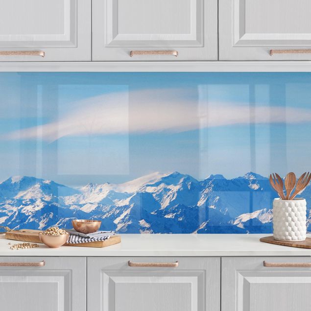 Achterwand voor keuken landschap Snowy Mountain Landscape