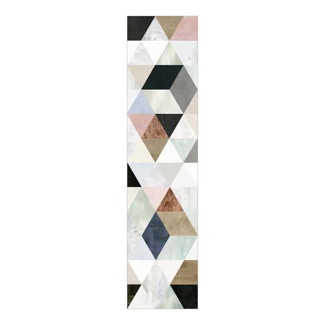 Schuifgordijnen Watercolour Mosaic With Triangles I