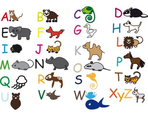 Muurstickers dieren No.CG214 Animal Alphabet