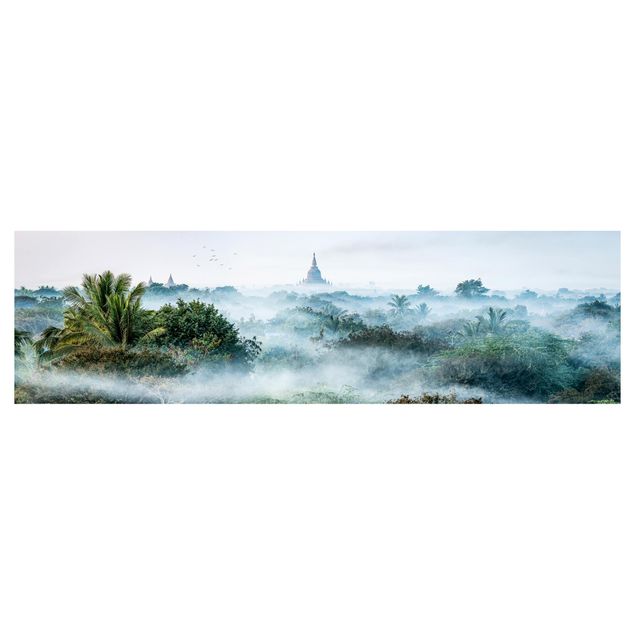 Keukenachterwanden Morning Fog Over The Jungle Of Bagan