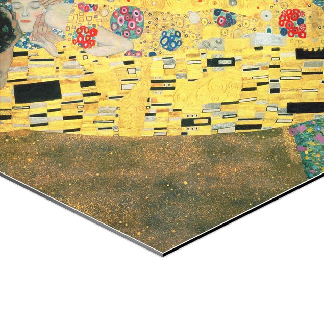 Hexagons Aluminium Dibond schilderijen - 3-delig Gustav Klimt - Portraits