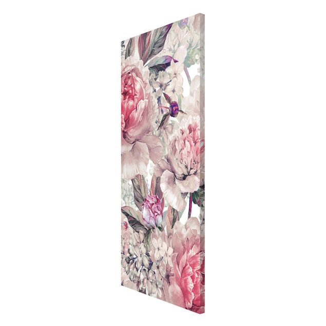 Magneetborden Delicate Watercolour Peony Pattern