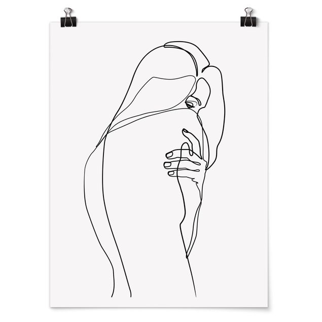 Posters Line Art Nude Shoulder Black And White