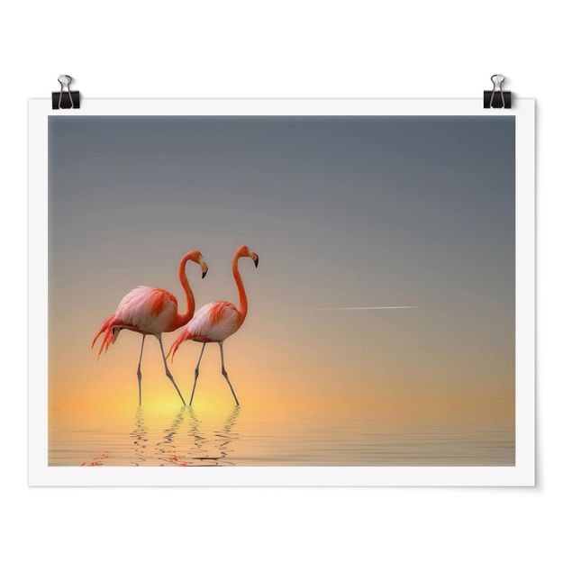Posters Flamingo Love