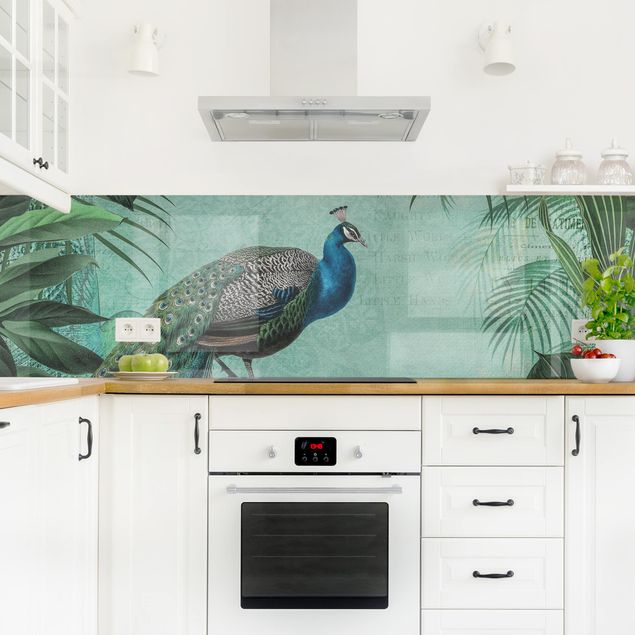 Achterwand voor keuken Shabby Chic Collage - Noble Peacock