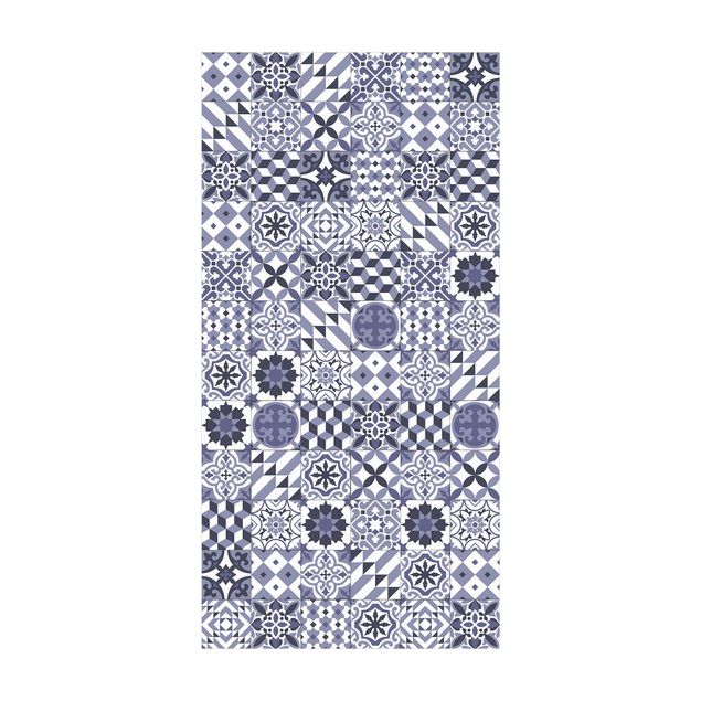 vloerkleden paars Geometrical Tile Mix Purple