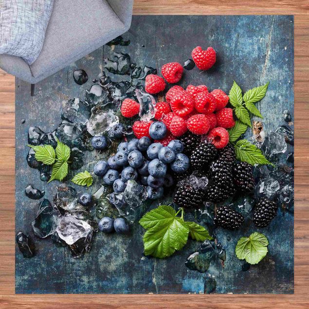 Vloerkleed modern Berry Mix With Ice Cubes Wood