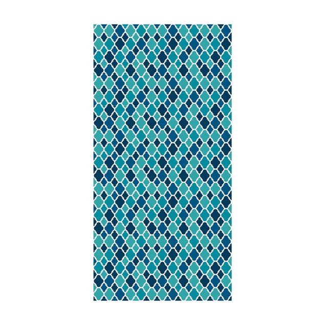 Vloerkleed blauw Oriental Patterns With Turquoise Ornaments