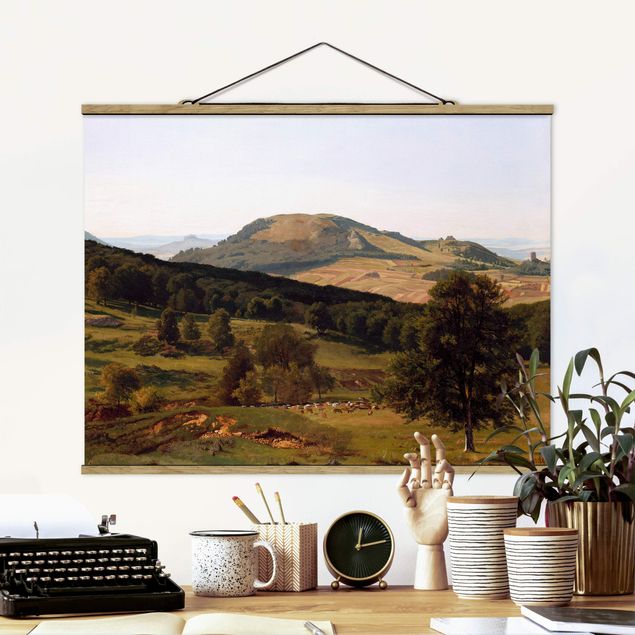Stoffen schilderij met posterlijst Albert Bierstadt - Hill and Dale