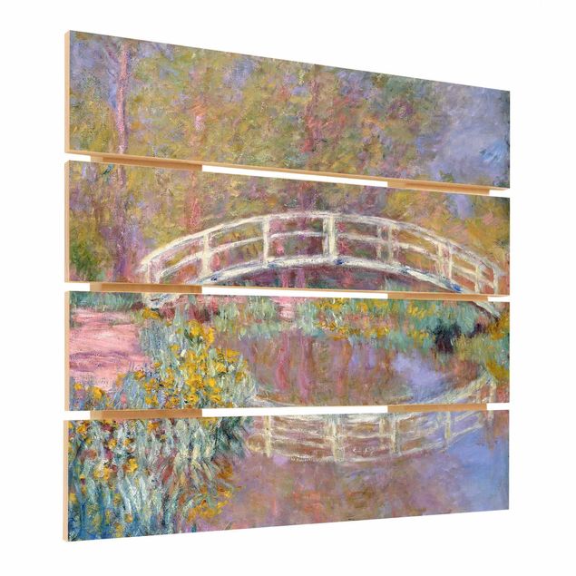 Houten schilderijen op plank Claude Monet - Bridge Monet's Garden