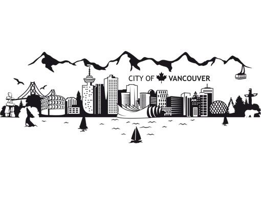 Muurstickers métropole No.JS3 Vancouver Skyline
