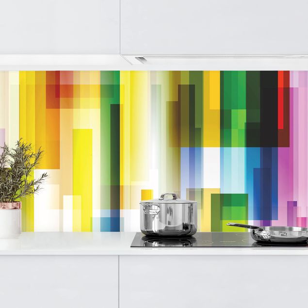 Achterwand voor keuken patroon Rainbow Cubes