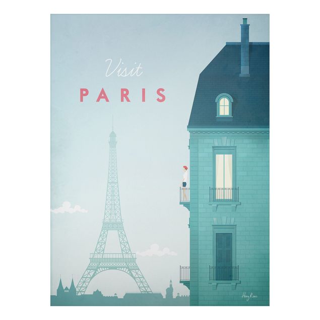 Aluminium Dibond schilderijen Travel Poster - Paris