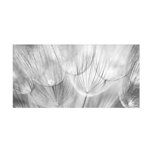 tapijt zwart wit Dandelion Macro Shot In Black And White