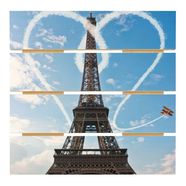 Houten schilderijen op plank Paris - City Of Love
