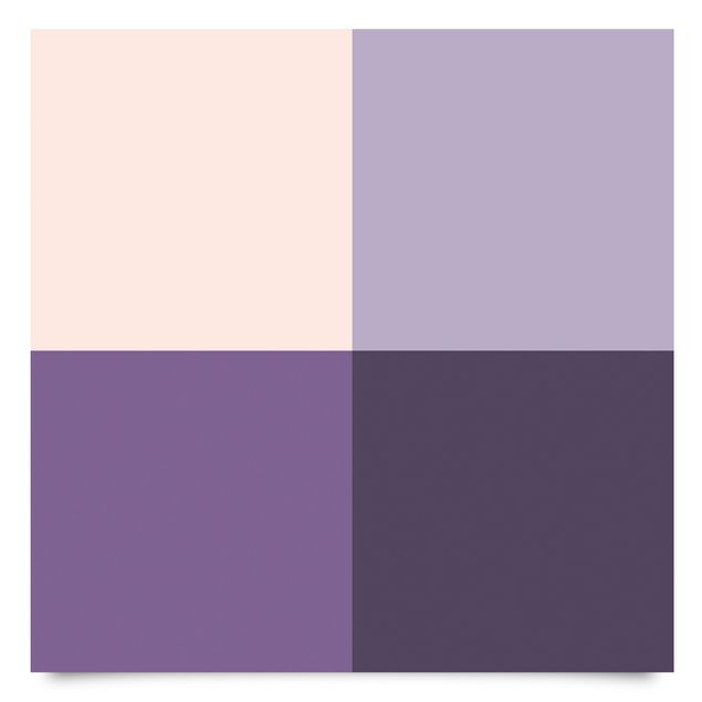 Meubelfolien - 3 Violet Squares Flower Colours & Light Contrast Colours