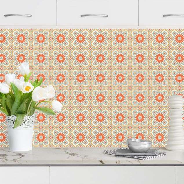 Achterwand voor keuken patroon Oriental Patterns With Colourful Tiles