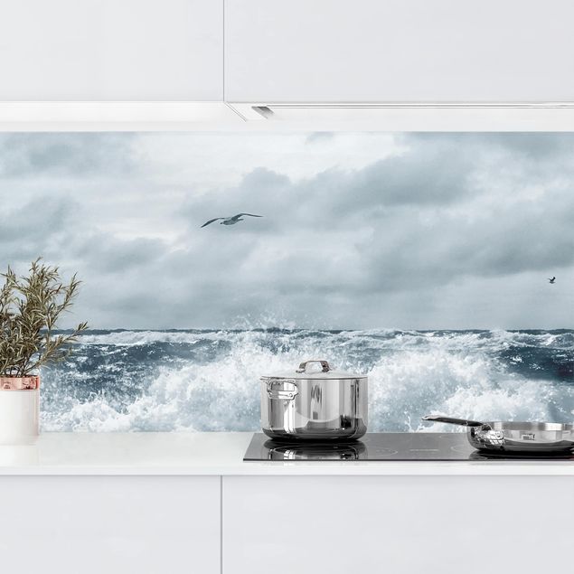 Achterwand voor keuken en zwart en wit No.YK6 Living North Sea