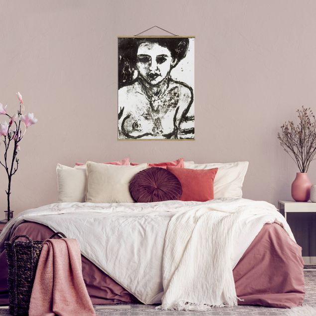 Stoffen schilderij met posterlijst Ernst Ludwig Kirchner - Artist's Child
