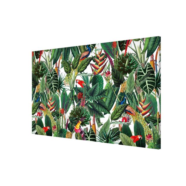 Magneetborden Colourful Tropical Rainforest Pattern