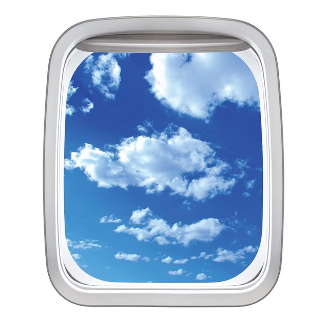 Muurstickers Aircraft Window Cloudy Sky