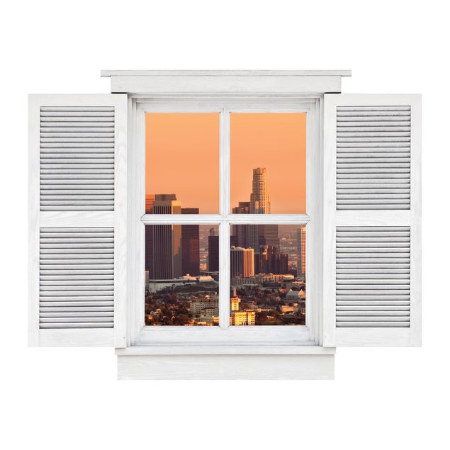 Muurstickers 3d Casement Skyline Of Los Angeles