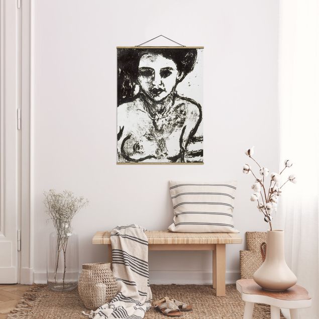 Stoffen schilderij met posterlijst Ernst Ludwig Kirchner - Artist's Child