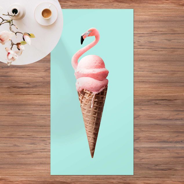 loper vloerkleed Ice Cream Cone With Flamingo