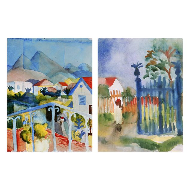 Canvas schilderijen - 2-delig  August Macke - Saint Germain And Gates