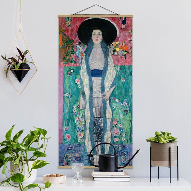 Stoffen schilderij met posterlijst Gustav Klimt - Portrait Adele Bloch-Bauer II