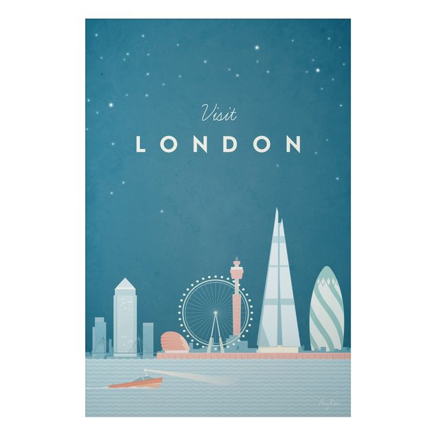 Aluminium Dibond schilderijen Travel Poster - London