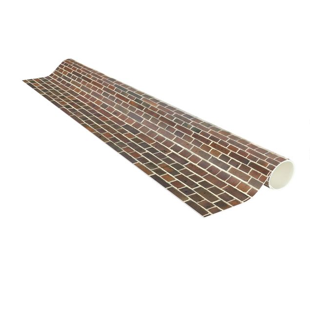 Vloerkleed modern Brick Wall Reddish Brown