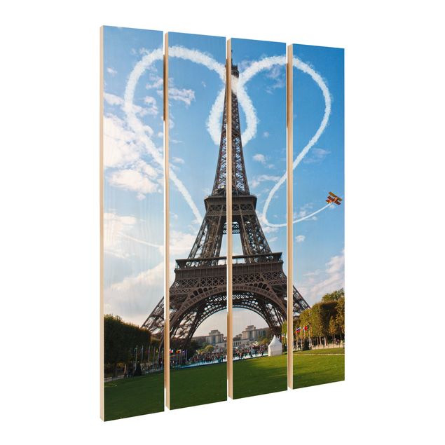 Houten schilderijen op plank Paris - City Of Love