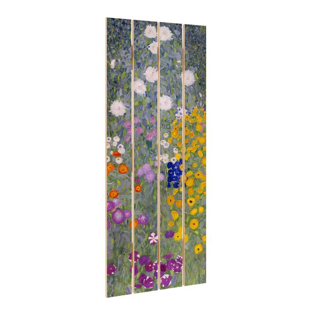 Houten schilderijen op plank Gustav Klimt - Cottage Garden