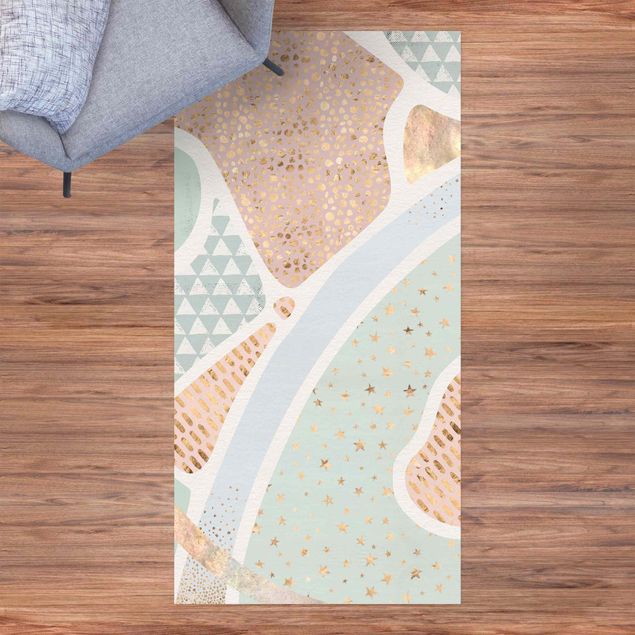 Loper tapijt Abstract Seascape Pastel Pattern
