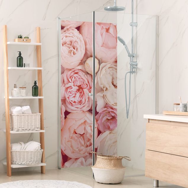 Douche wandpaneel Roses Rosé Coral Shabby