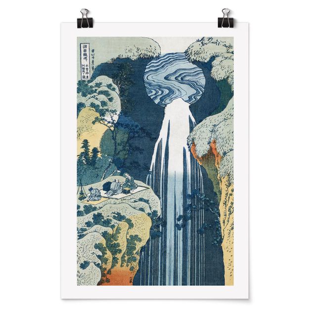 Posters Katsushika Hokusai - The Waterfall of Amida behind the Kiso Road