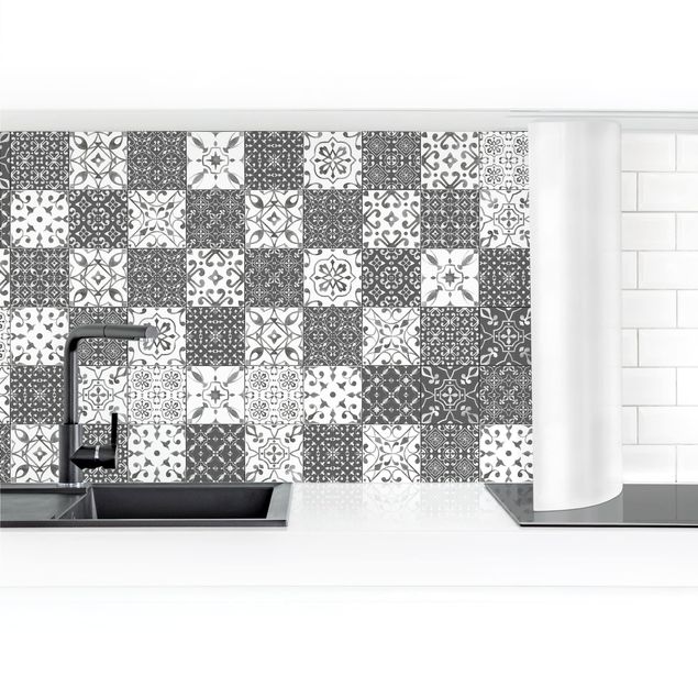 Keukenachterwanden Tile Pattern Mix Gray White