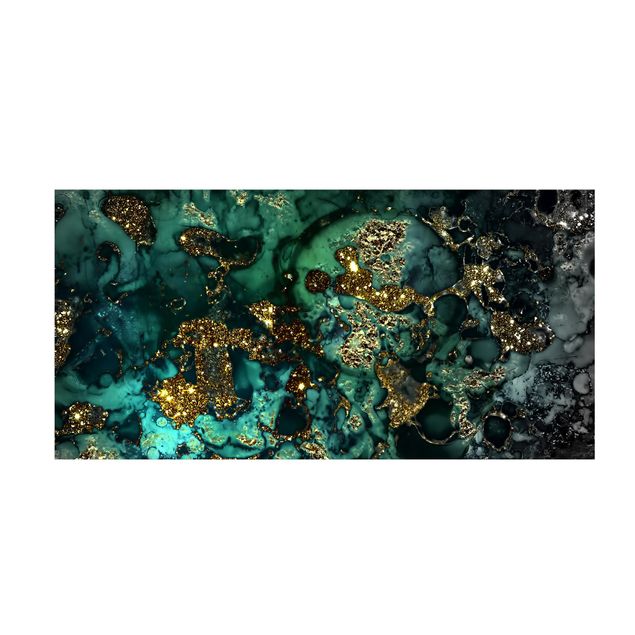 zwart tapijt Golden Sea Islands Abstract