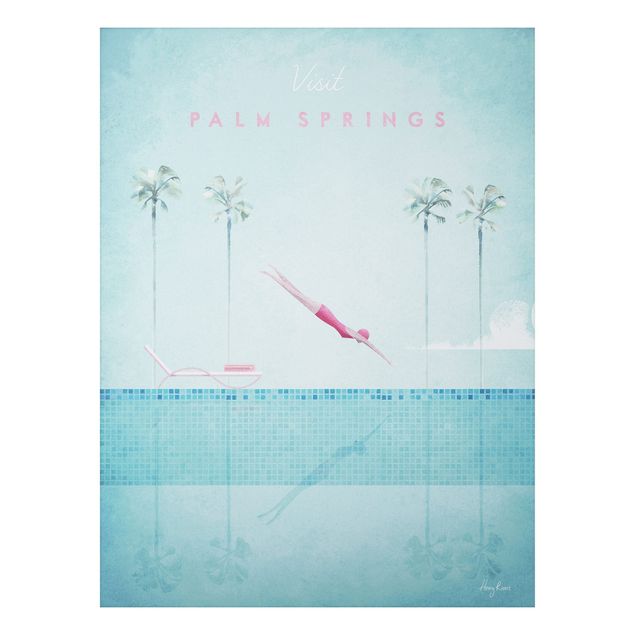 Aluminium Dibond schilderijen Travel Poster - Palm Springs