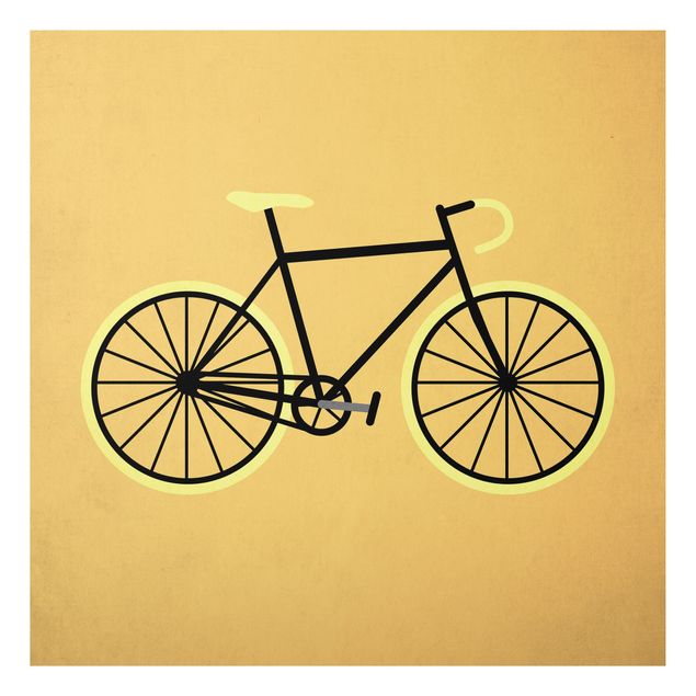 Aluminium Dibond schilderijen Bicycle In Yellow