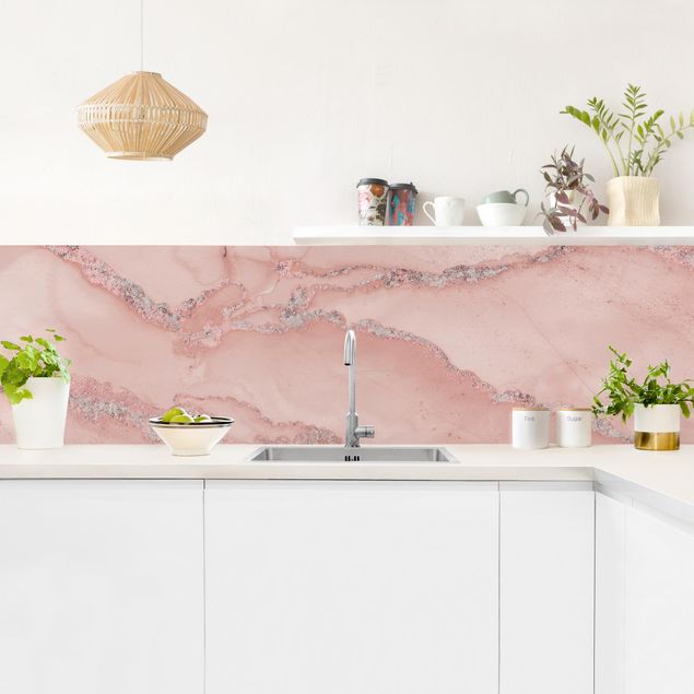 Achterwand in keuken Colour Experiments Marble Light Pink And Glitter