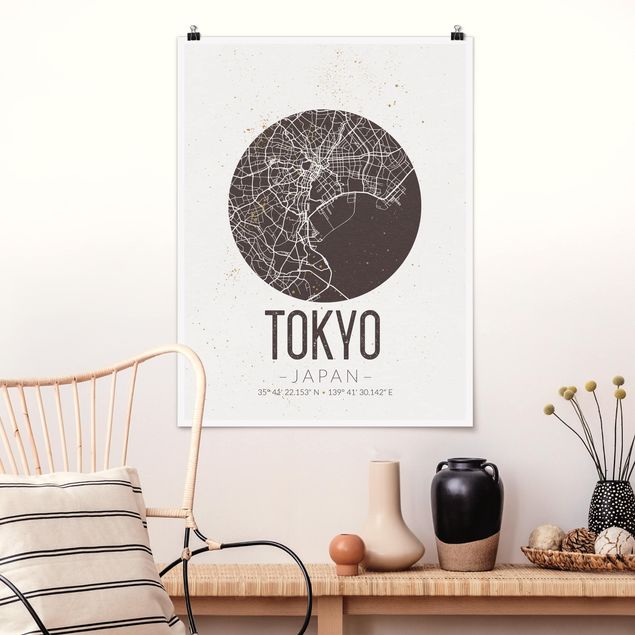 Posters Tokyo City Map - Retro