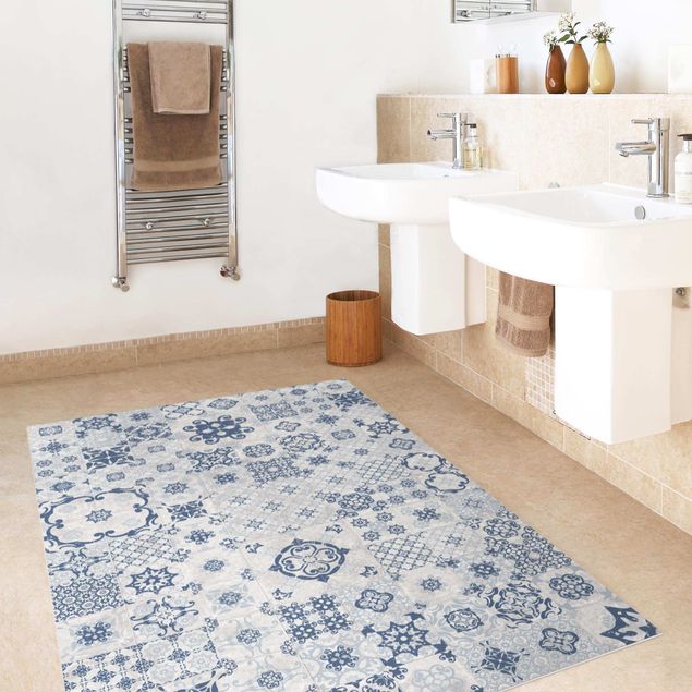 Vloerkleed modern Ceramic Tiles Agadir Blue