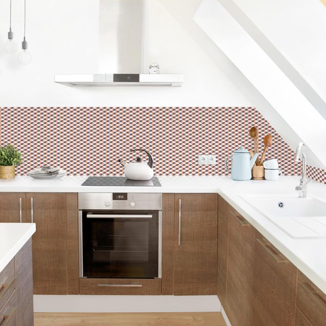 Achterwand voor keuken tegelmotief Geometrical Tile Mix Cubes Orange