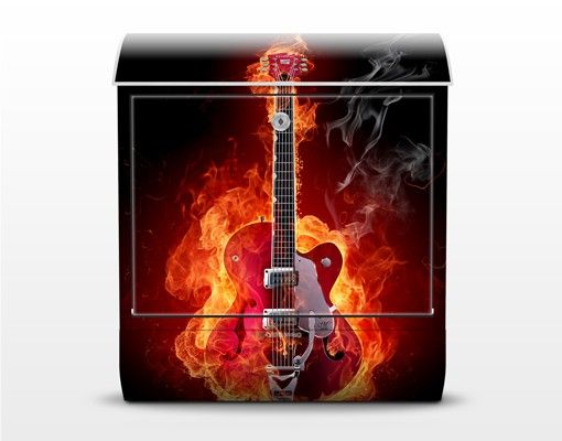 Brievenbussen Guitar In Flames