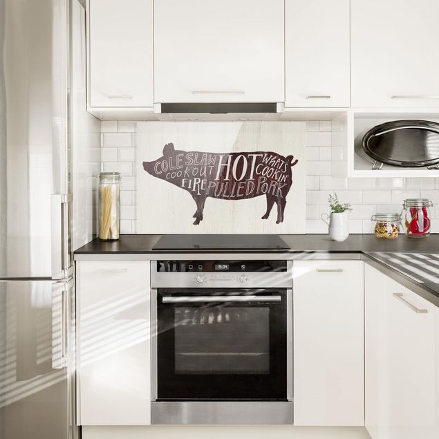 Spatscherm keuken Farm BBQ - Pig