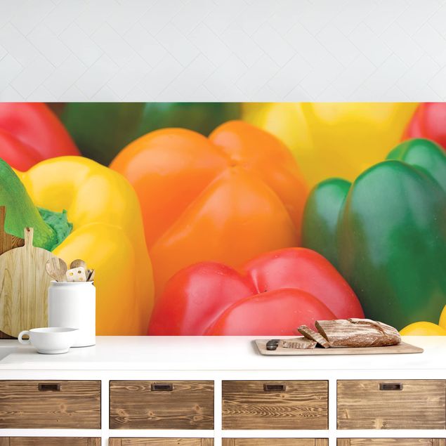 Achterwand voor keuken groenten en fruit Colourful Pepper Mix