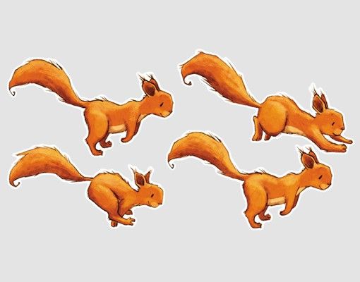 Raamstickers Squirrels Parade