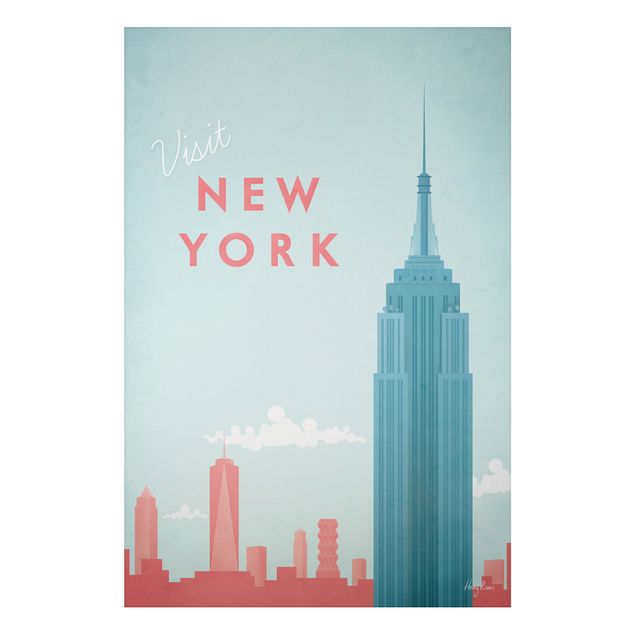 Aluminium Dibond schilderijen Travel Poster - New York